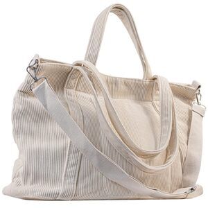 3996 Tote Bag , Large Work Corduroy Tote Bags Zippered Messenger Travel Bag